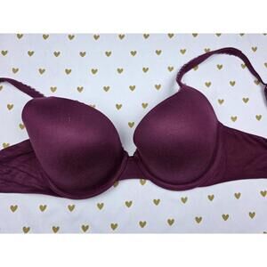 Victorias Secret Body By Perfect Shape Bra 32D Maroon Bra